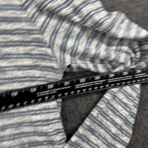 Soft Surroundings Top Women's Large Blue White Striped Embroidered Linen - Picture 4 of 6